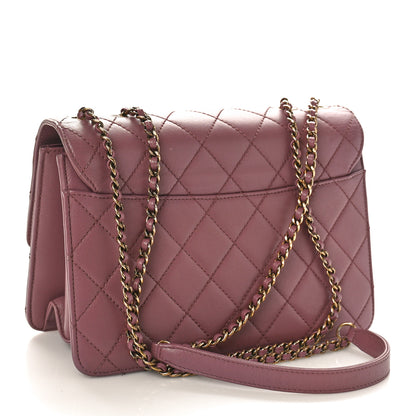 Chanel Sheepskin Quilted Beauty Lock Flap Pink Black 2 of 10