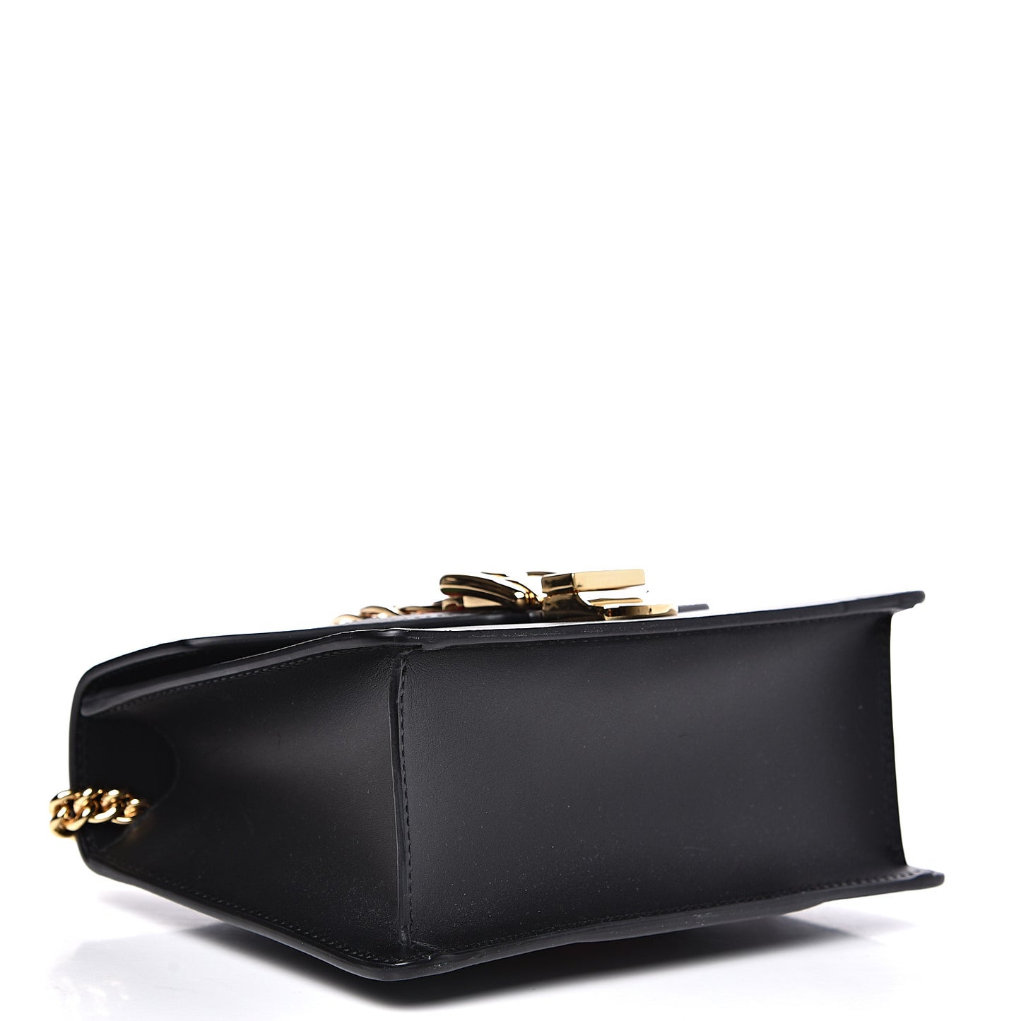 Calfskin Mini Sylvie Chain Shoulder Bag Black