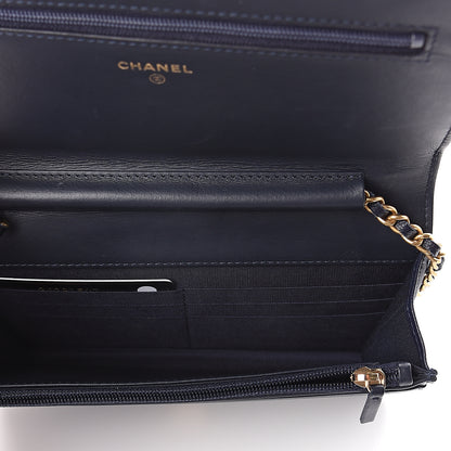Chanel Caviar Quilted Boy Wallet On Chain WOC Navy 4 of 7