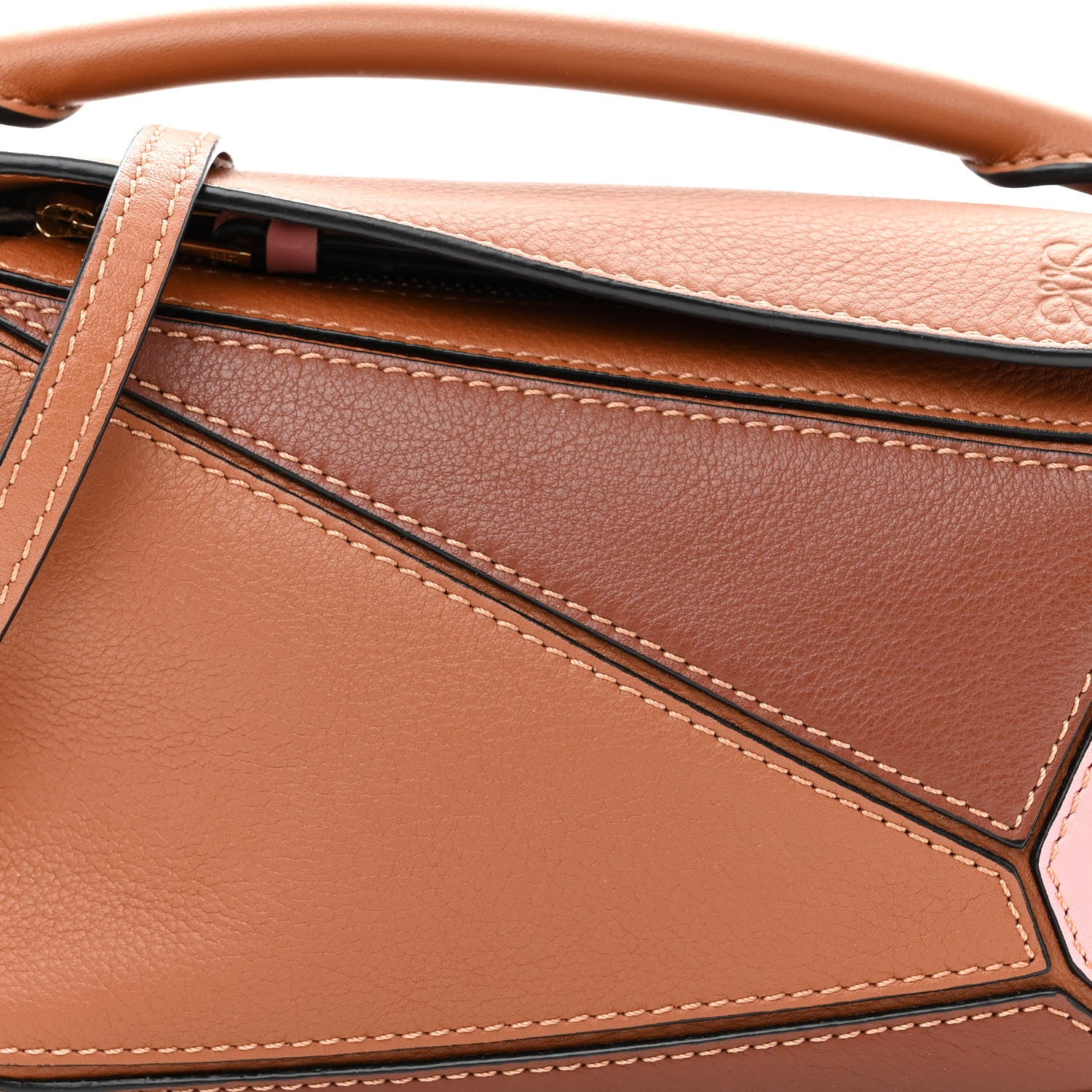 Loewe Calfskin Mini Puzzle Bag Tan Medium Pink 7 of 11