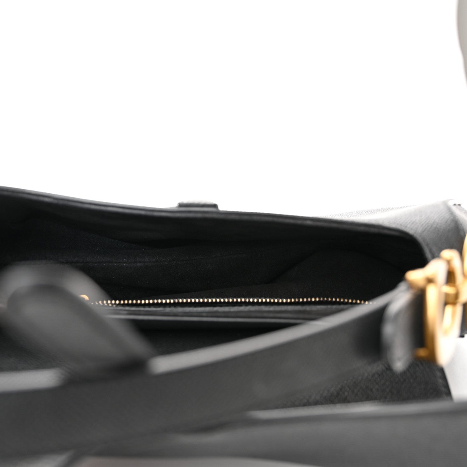 Christian Dior Grained Calfskin Saddle Bag Black 5 of 10