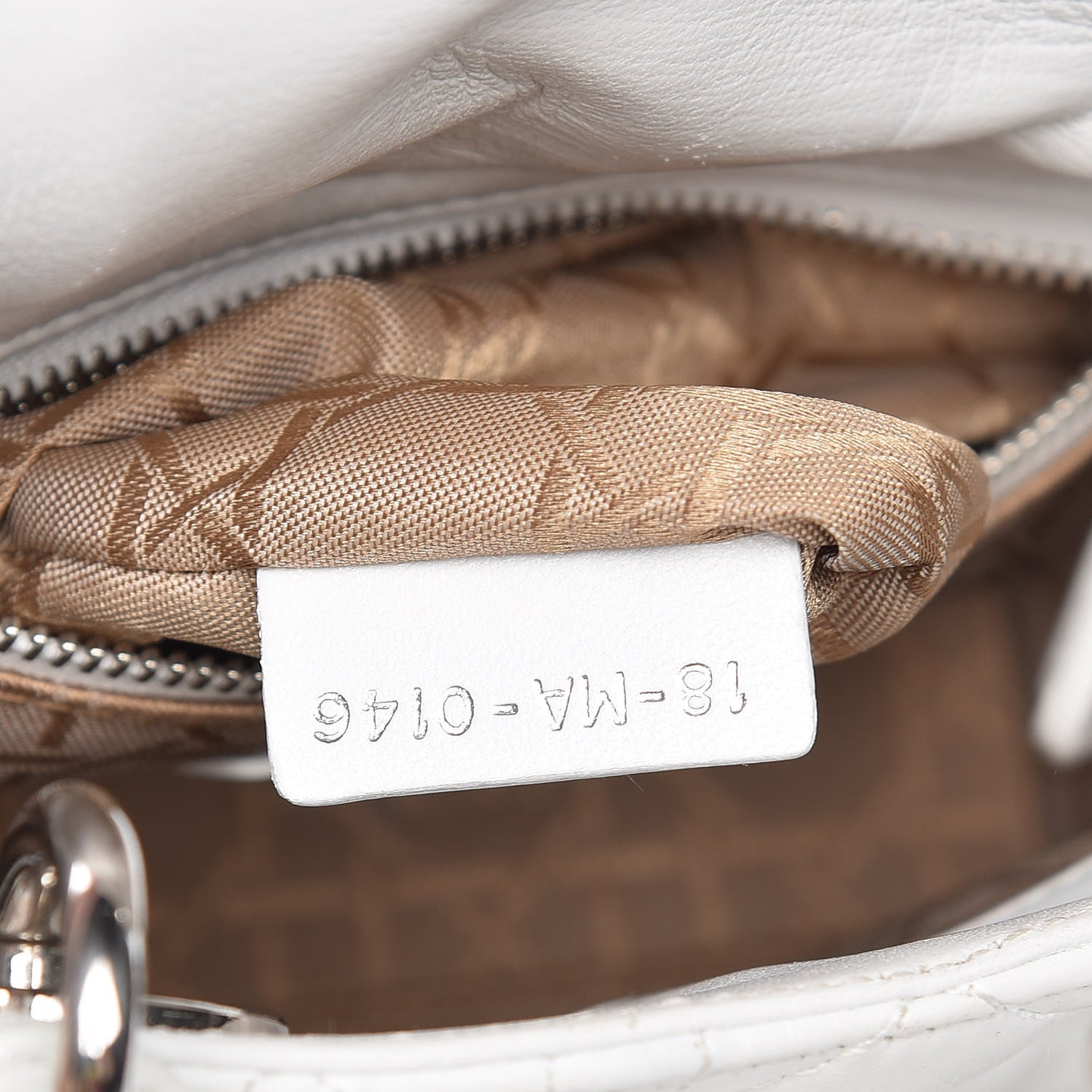 Lambskin Cannage Mini Lady Dior White