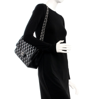 Chanel Lambskin Quilted Jumbo Double Flap Black 2 of 8