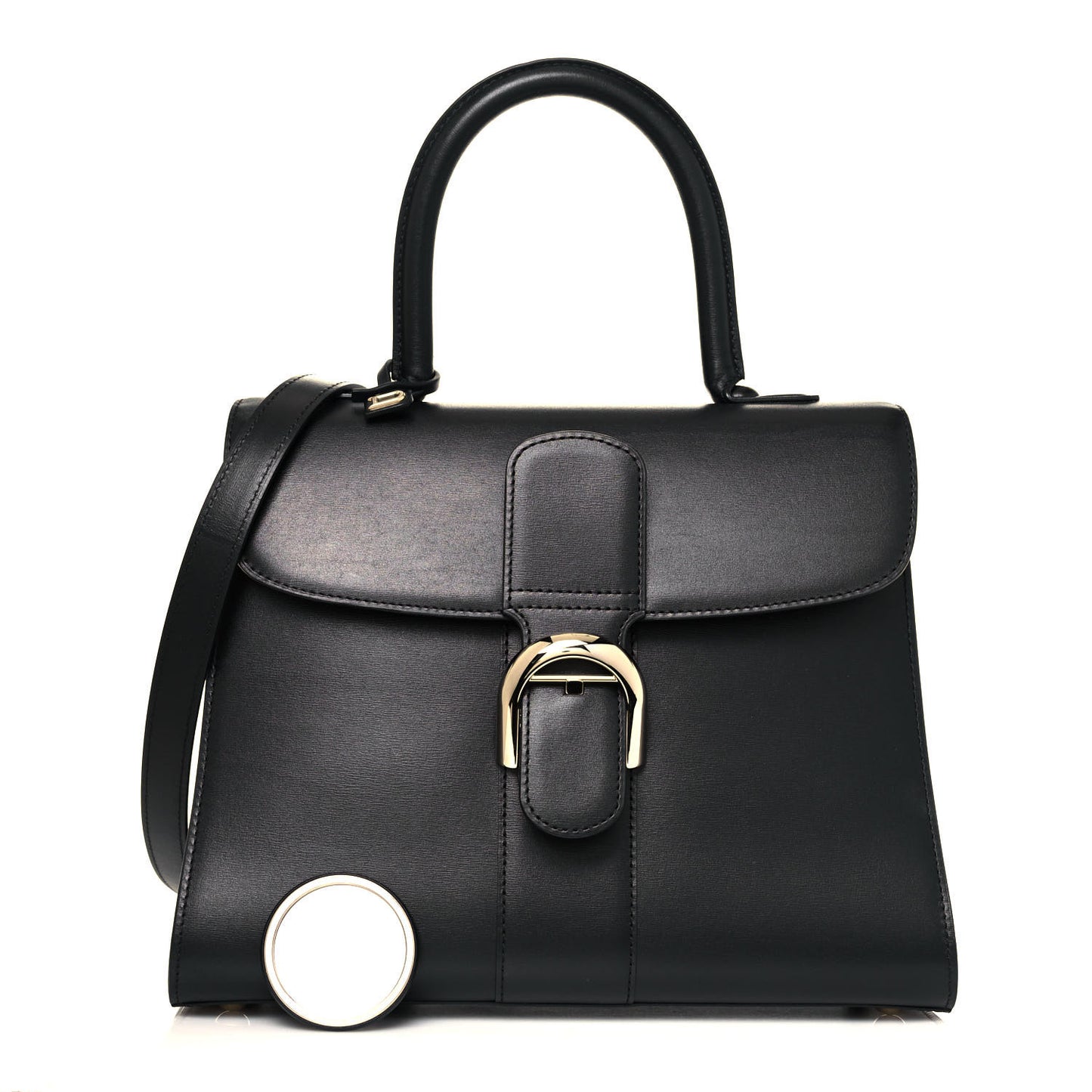 Grained Calfskin MM Brillant Satchel Black