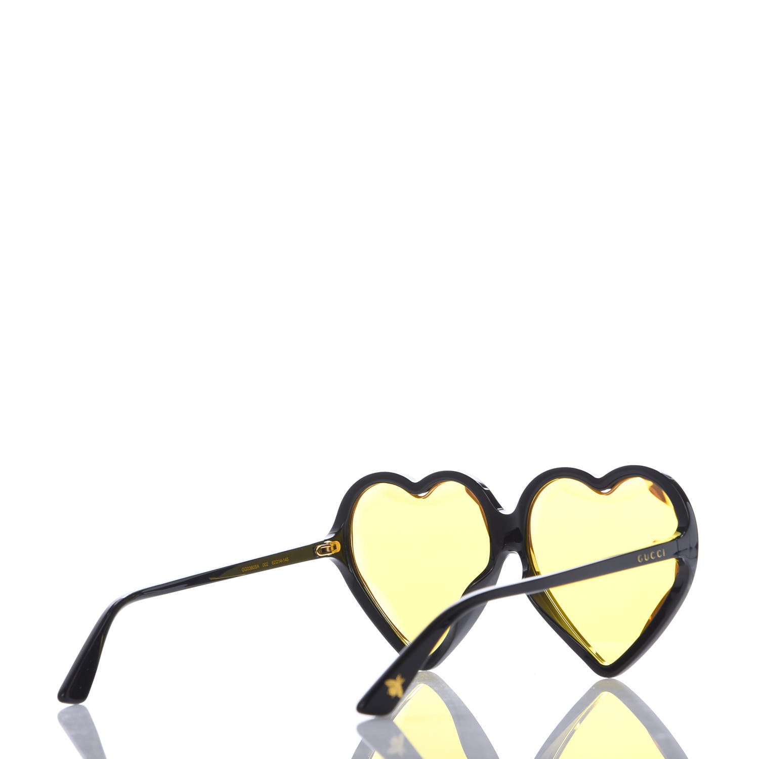 Gucci Acetate Hollywood Forever Heart Sunglasses GG0360SA Black Yellow 4 of 7