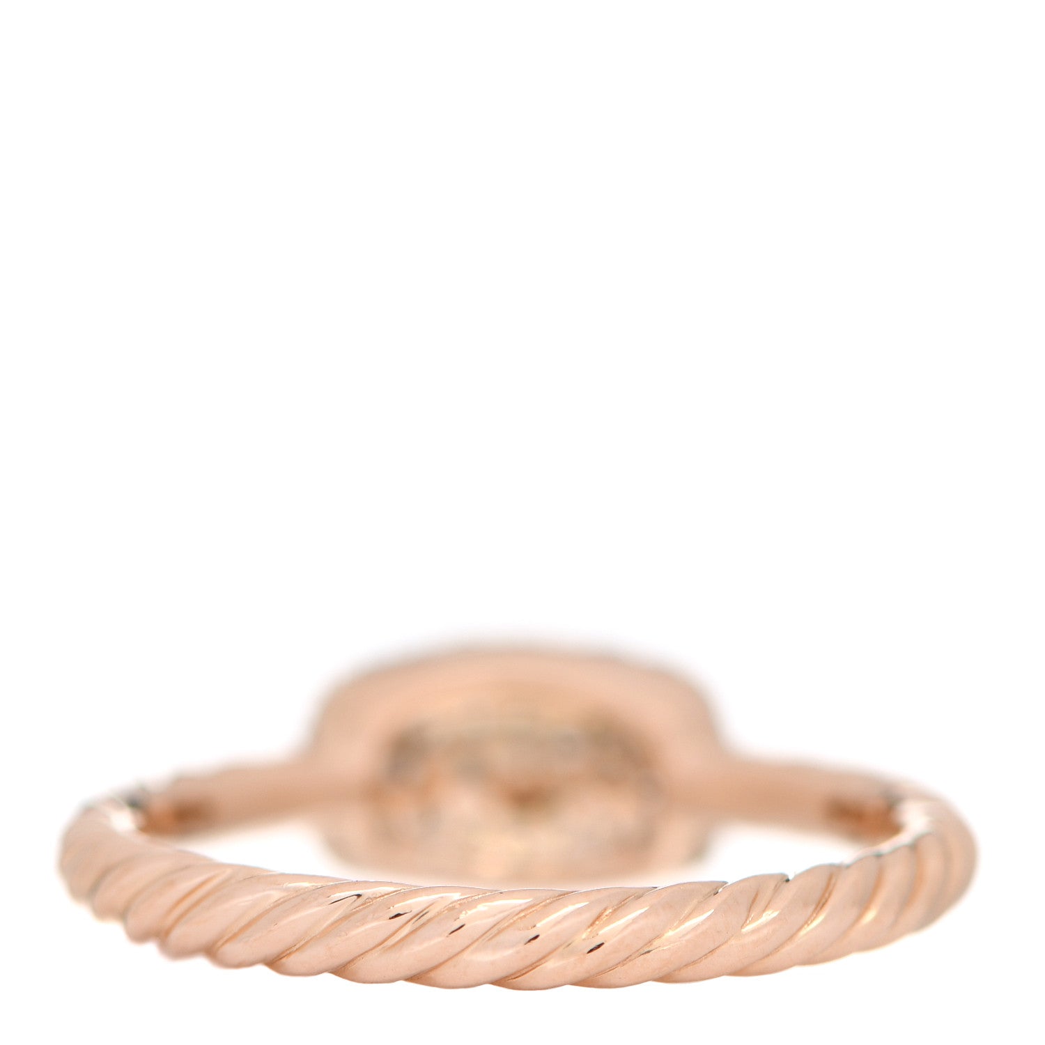 David Yurman 18K Rose Gold Diamond Petite Pave Cushion Ring 54 7 3 of 5