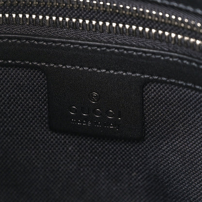 Gucci GG Supreme Monogram Appia Calfskin Web Flat Messenger Bag Black Grey 6 of 11