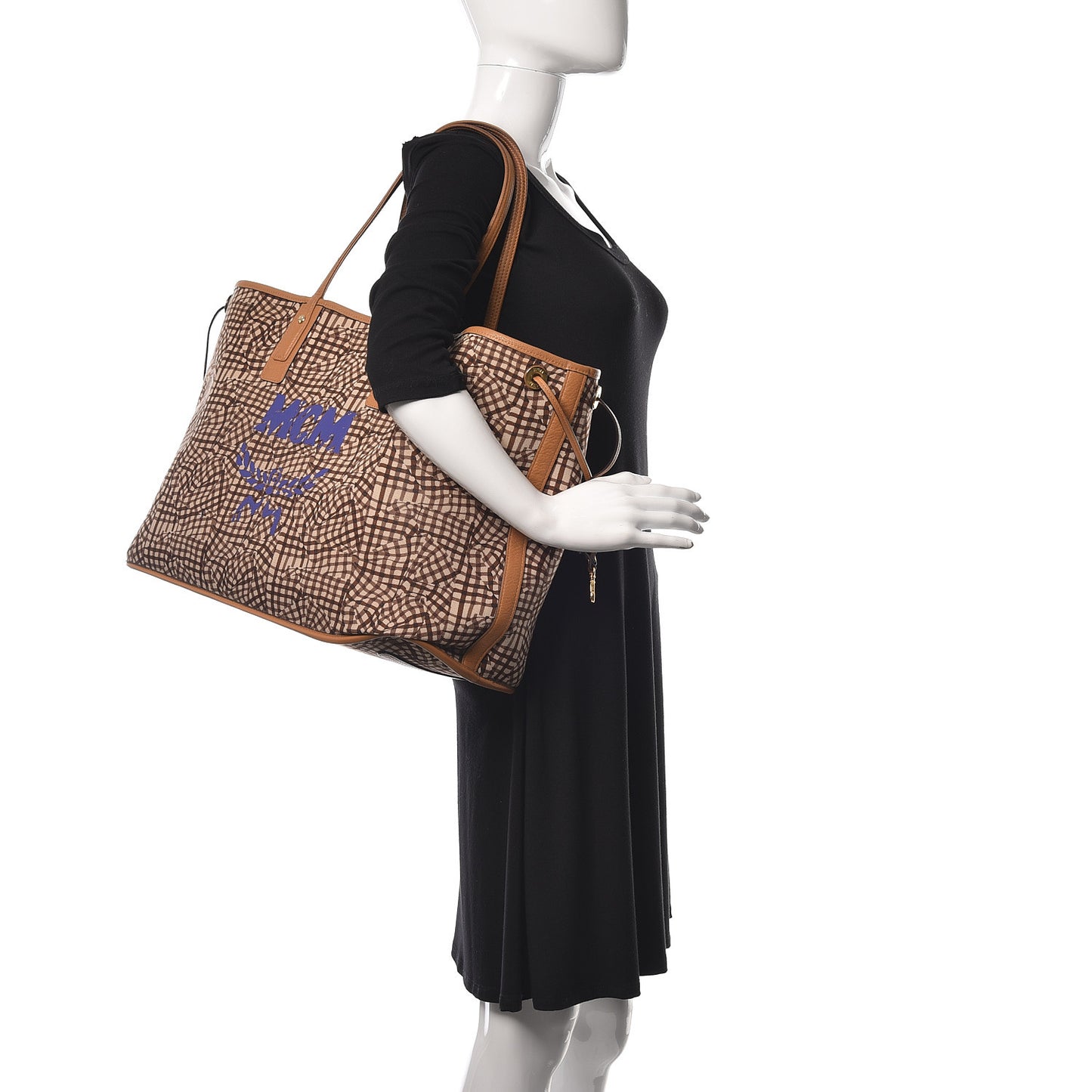 Visetos Large Liz Reversible Shopper Tote Cognac