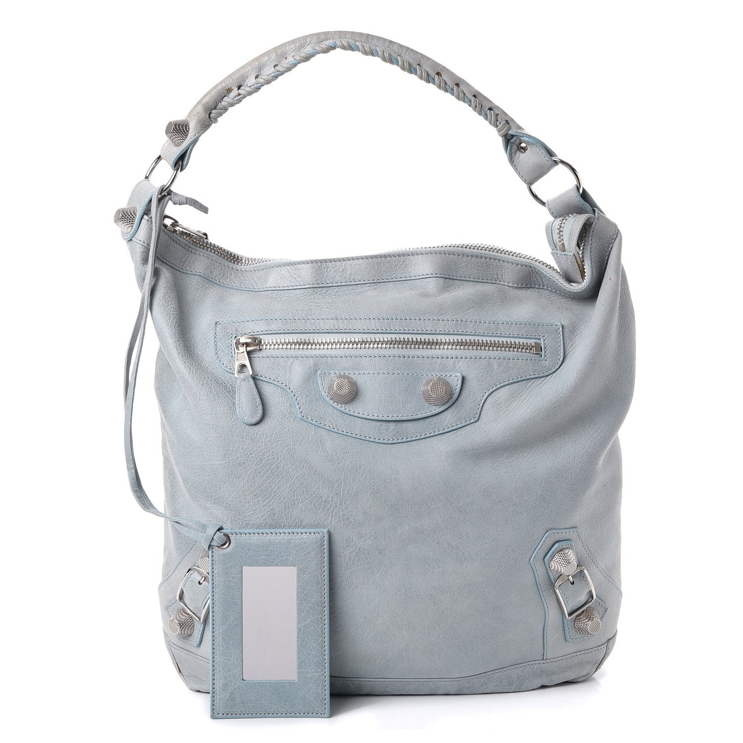 Agneau Giant 21 Silver Hardware Day Hobo Sky Blue