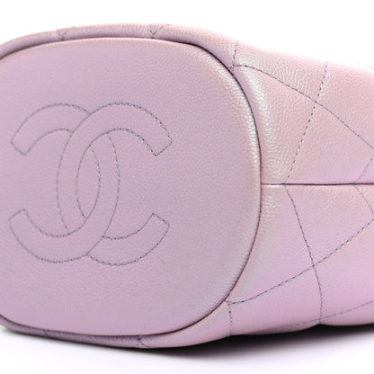 Chanel Iridescent Caviar Quilted My Perfect CC Bucket Drawstring Bag Pink 10 of 11
