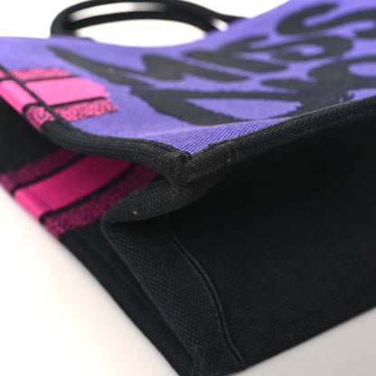 Christian Dior Canvas Embroidered Large Miss Dior Graffiti Book Tote Fuchsia Purple 11 of 12