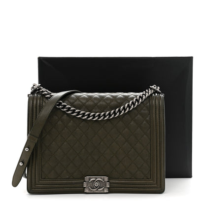 Chanel Calfskin Quilted Large Boy Flap Green 14 of 14