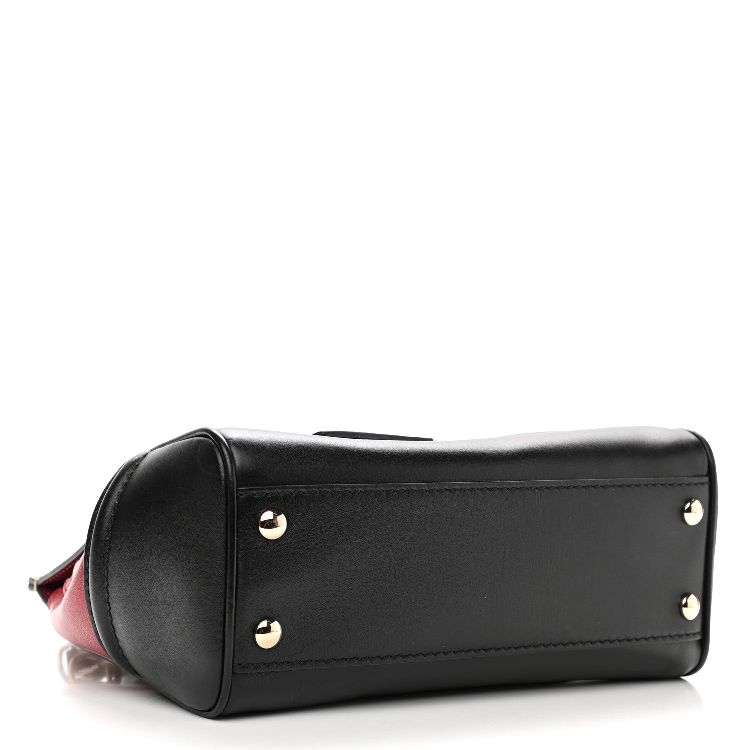 Versace Metallic Grained Calfskin Palazzo Empire Bag Gold Red Black 4 of 9