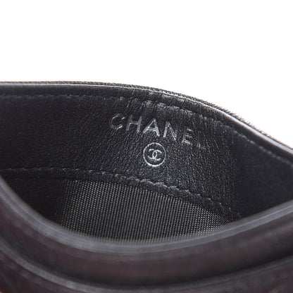 Chanel Goatskin Camellia Embossed Card Holder Grey 6 of 9