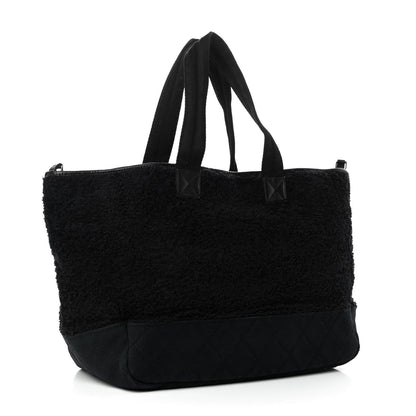 Chanel Terry Quilted CC Tote Black 3 of 10
