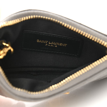 Saint Laurent Calfskin Matelasse Monogram Key Pouch Fog 5 of 8