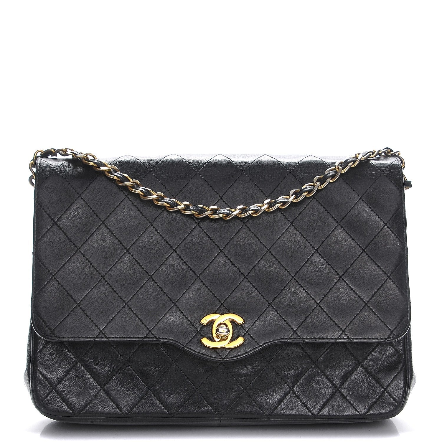 Chanel Lambskin Quilted Small Single Flap Black 1 of 8