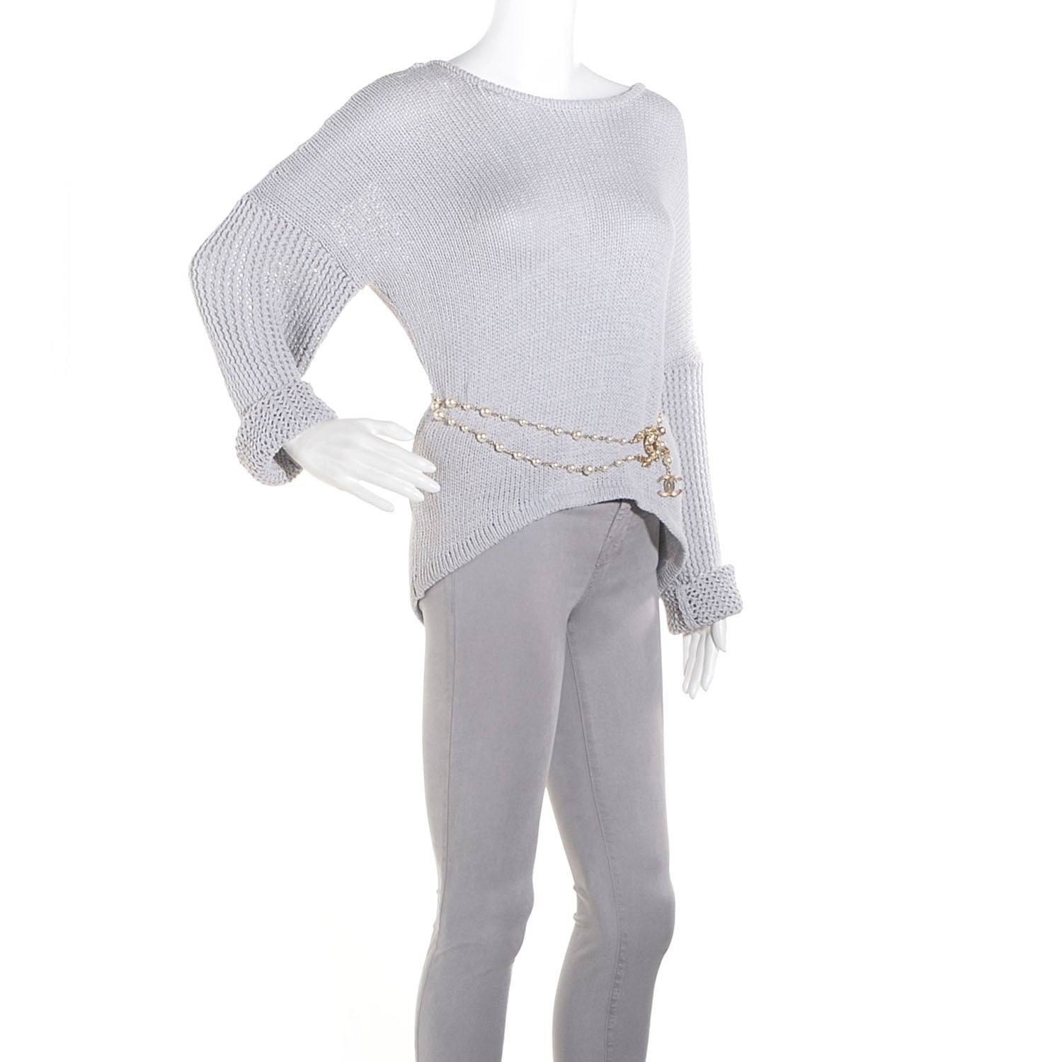 Chanel Pearl Crystal CC Belt Light Gold 2 of 6