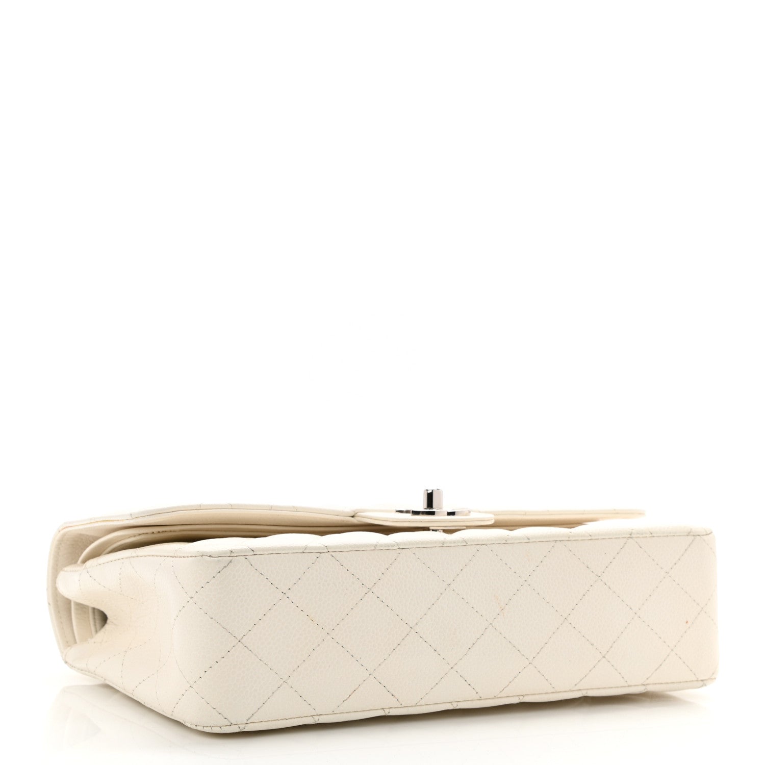 Chanel Caviar Quilted Medium Double Flap White 4 of 12