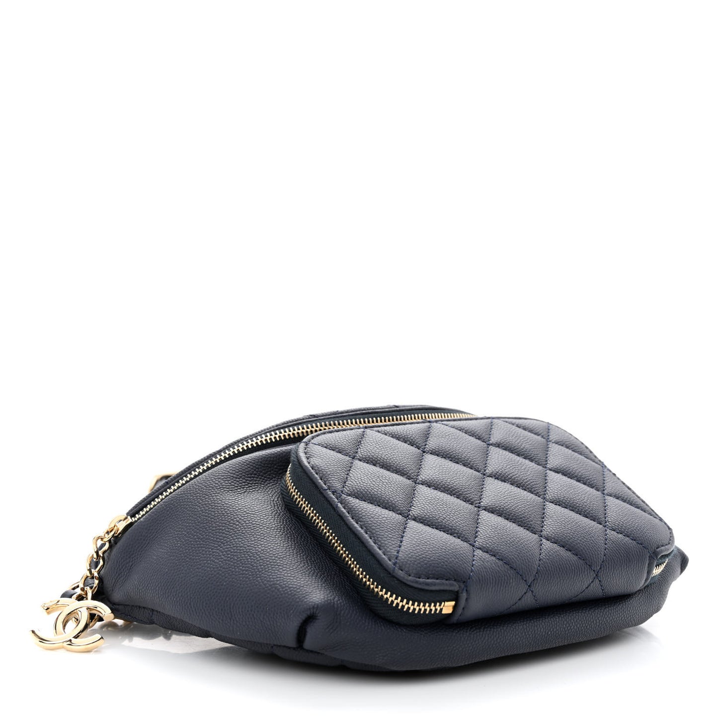 Caviar Quilted Business Affinity Waist Belt Bag Navy
