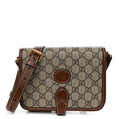 Gucci GG Supreme Monogram Azalea Calfskin Mini Retro Interlocking G Flap Shoulder Bag Beige Ebony Brown Sugar 1 of 10