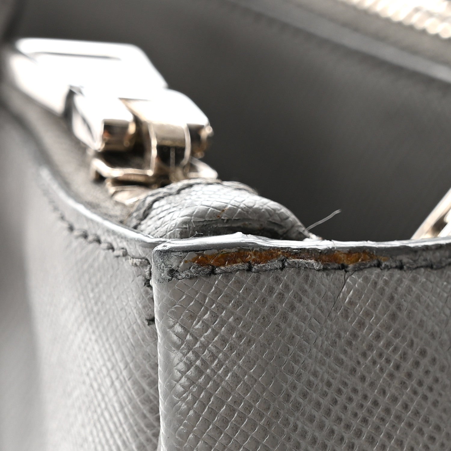 Prada Saffiano Lux Medium Galleria Double Zip Tote Grey 16 of 18