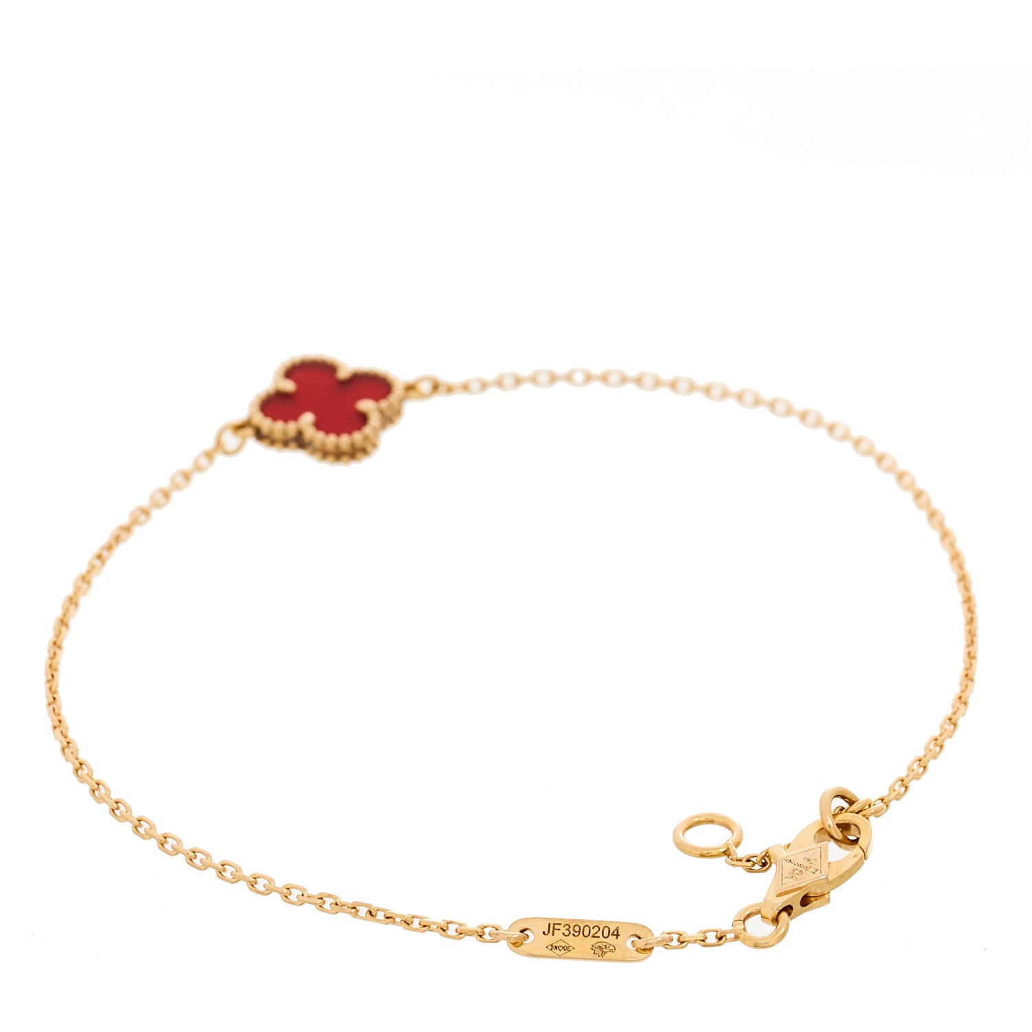 Van Cleef & Arpels 18K Rose Gold Carnelian Sweet Alhambra Bracelet 2 of 4
