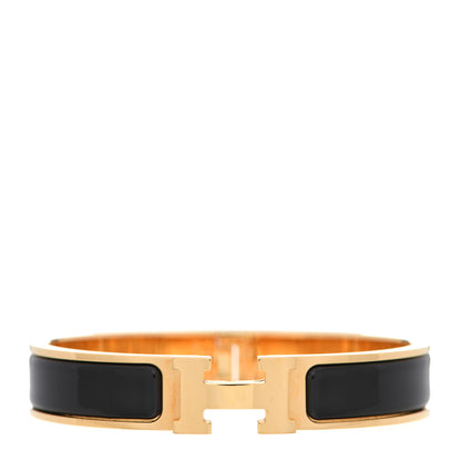 Hermes Enamel Narrow Clic Clac H Bracelet GM Black 1 of 6