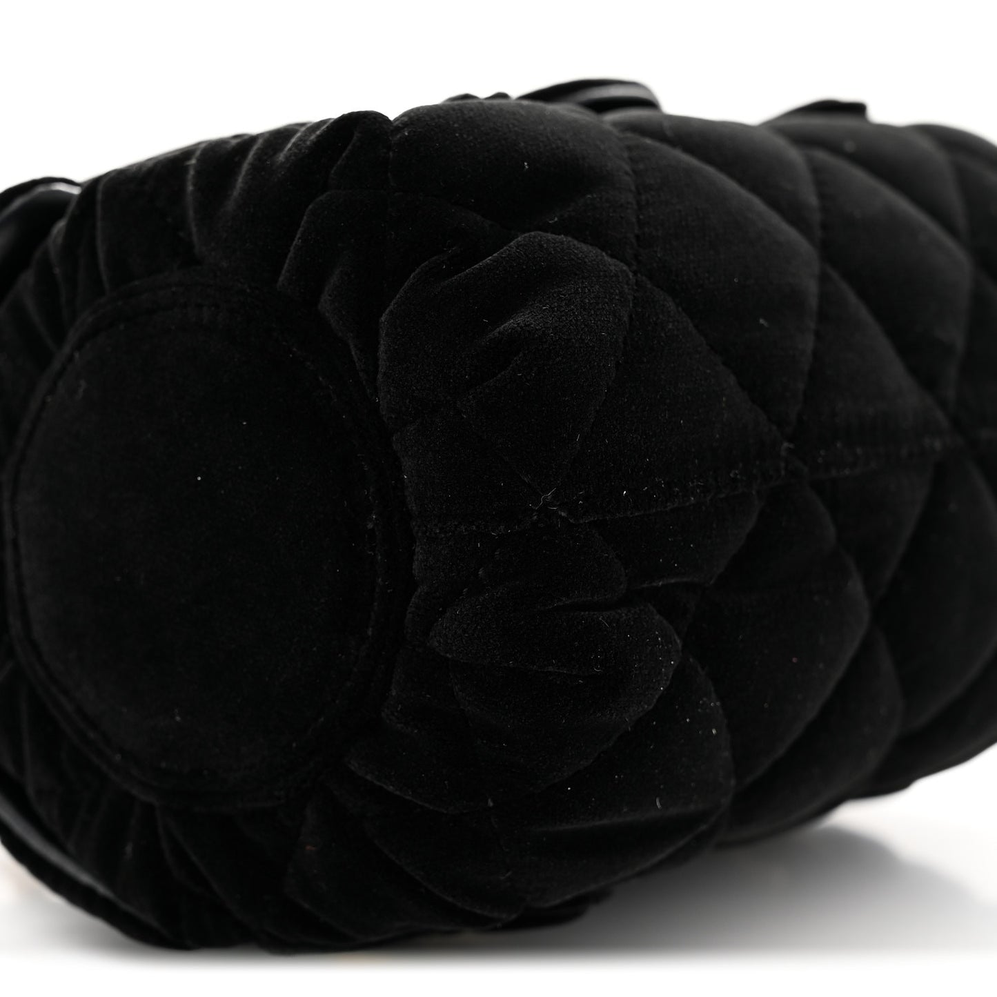 Velvet Quilted Mini Top Handle Flap Black