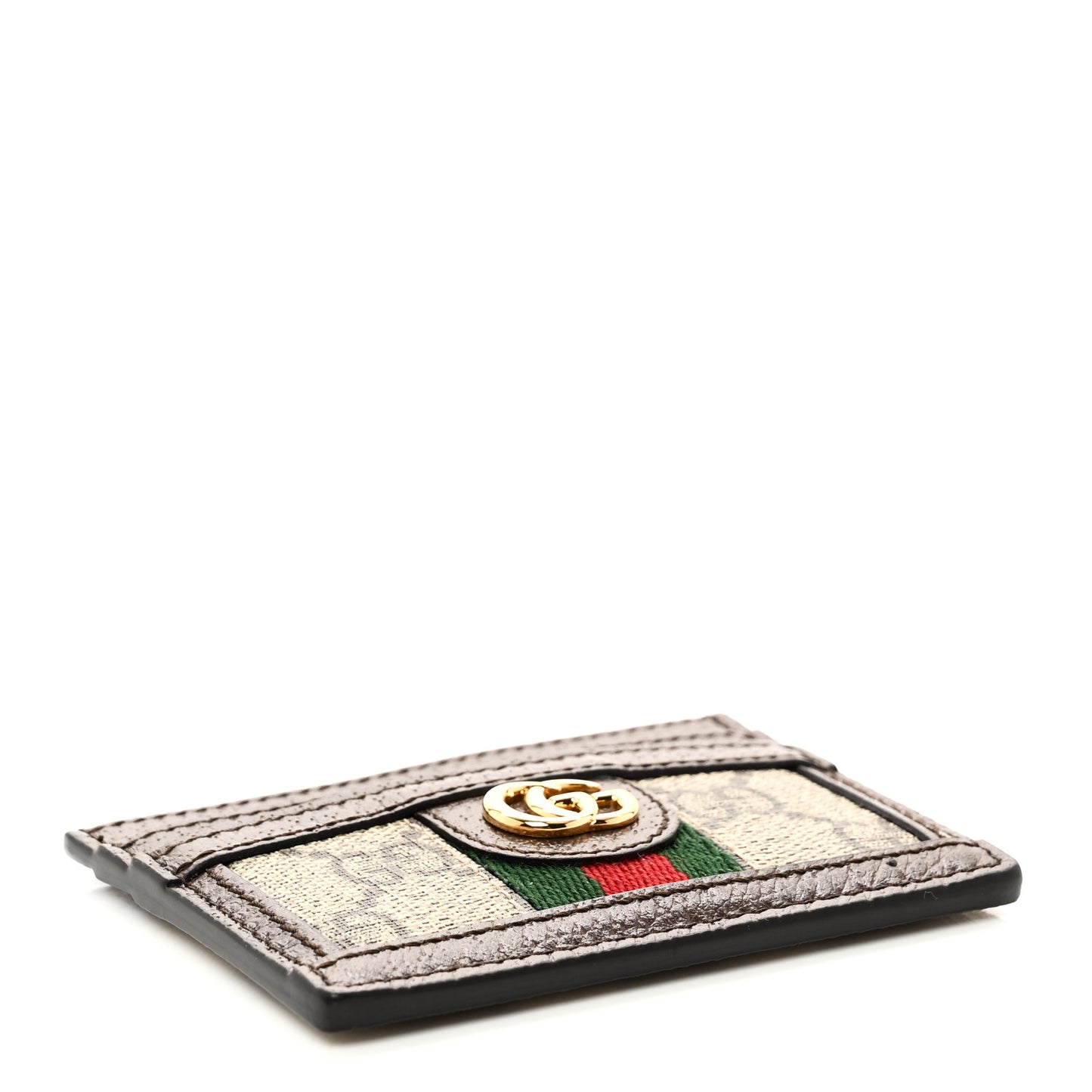 GG Supreme Monogram Ophidia Card Holder Brown