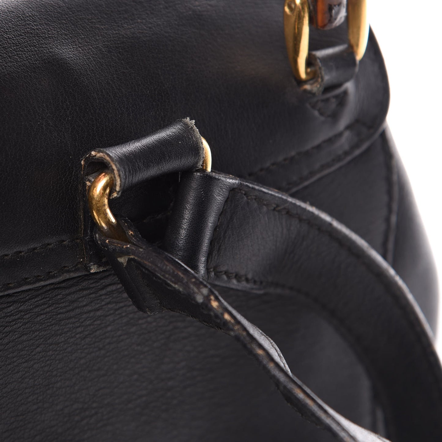 Calfskin Bamboo Backpack Black