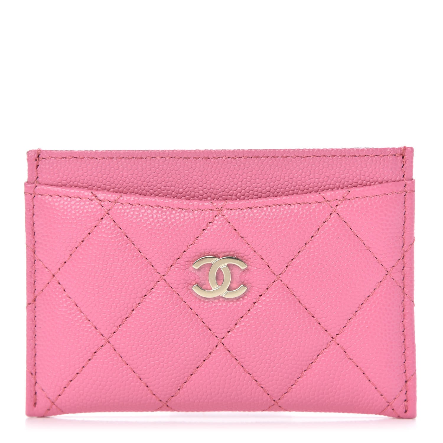 Chanel Caviar Quilted Card Holder Pink 1 of 9
