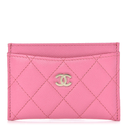 Chanel Caviar Quilted Card Holder Pink 1 of 9