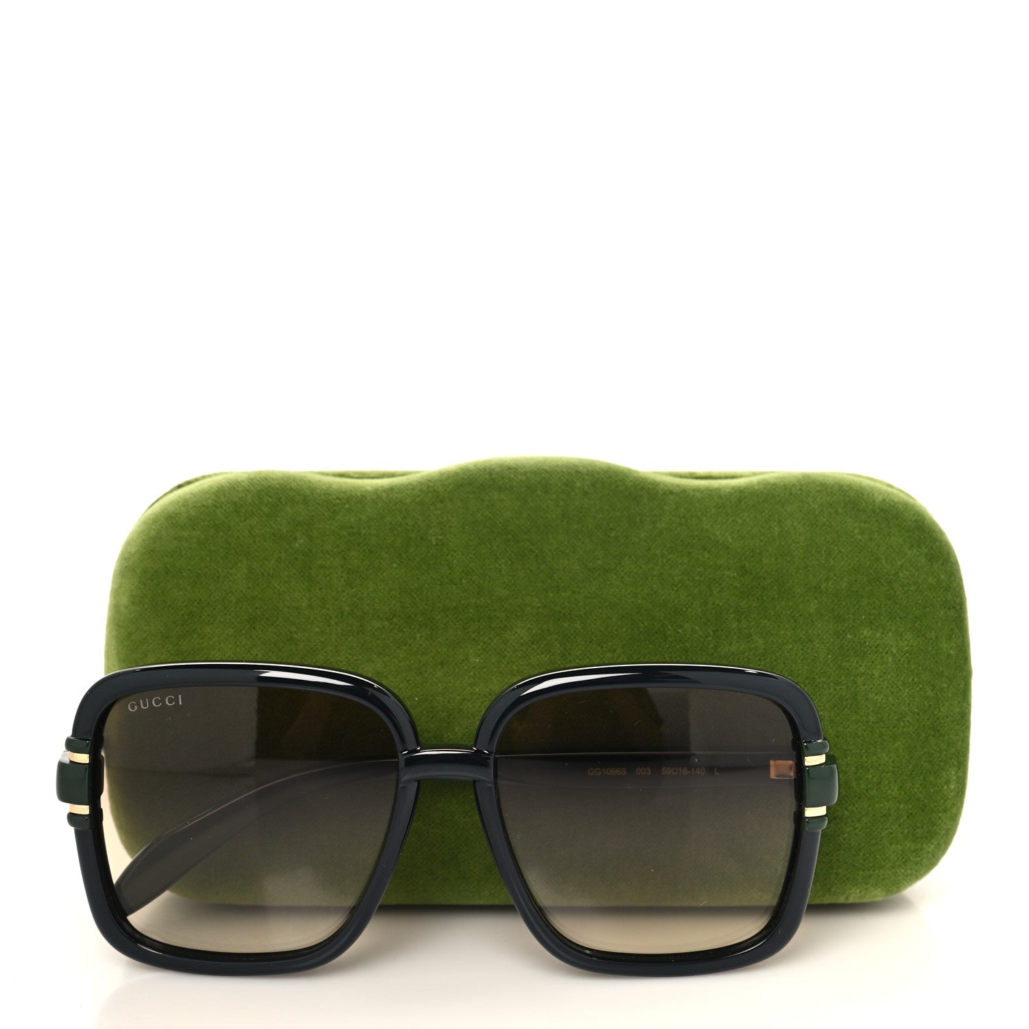 Gucci Acetate Interlocking G Square Sunglasses GG1066S Black Green 7 of 7