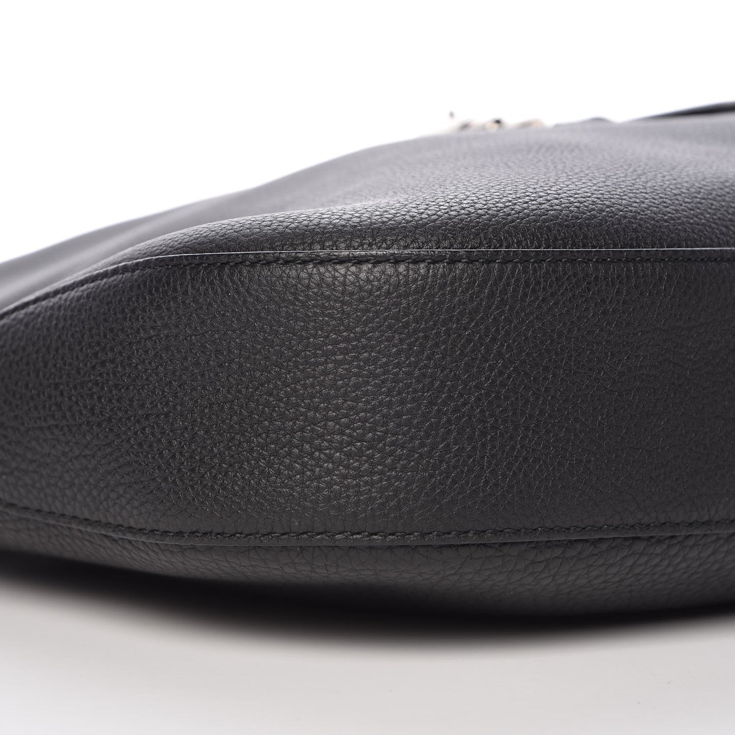 Soft Grained Calfskin Large Jackie Hobo Black