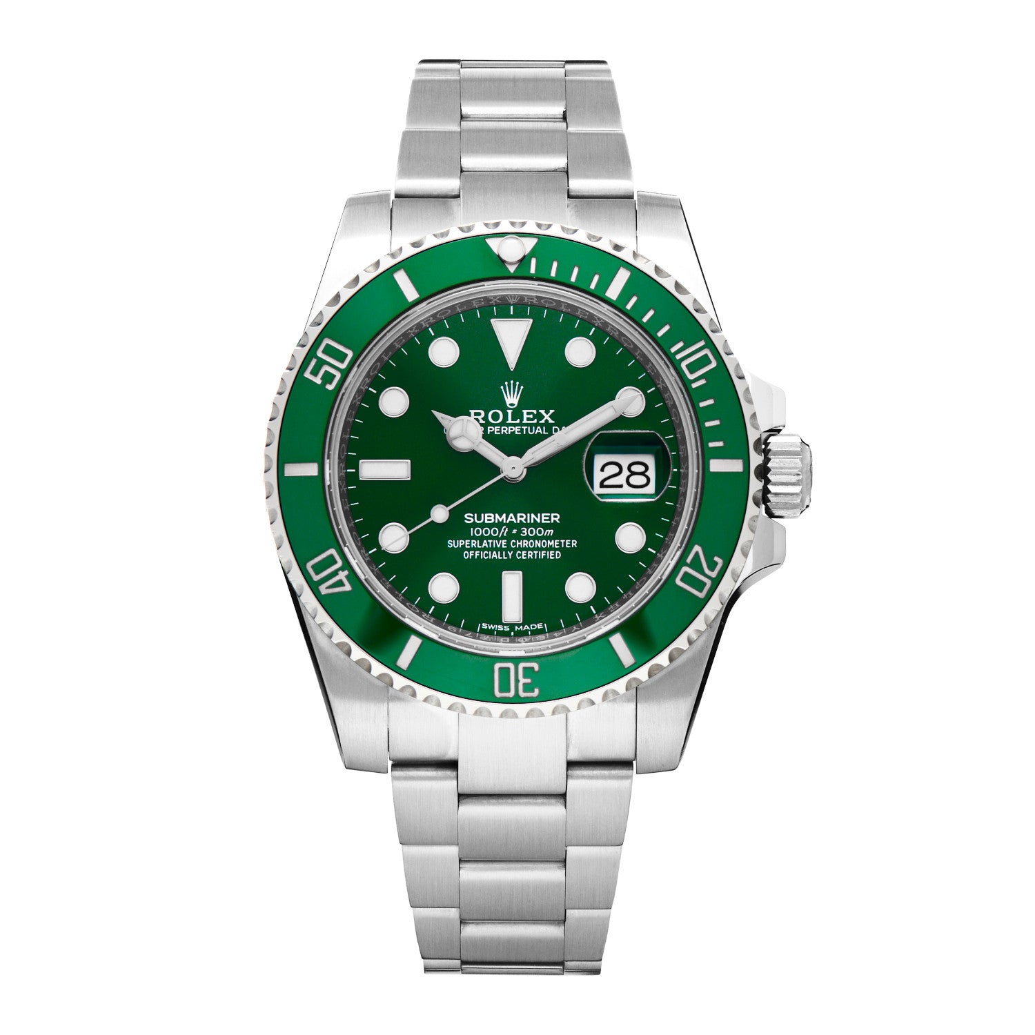 Rolex Stainless Steel 40mm Oyster Perpetual Submariner Date Hulk Watch Green 116610LV 1 of 5