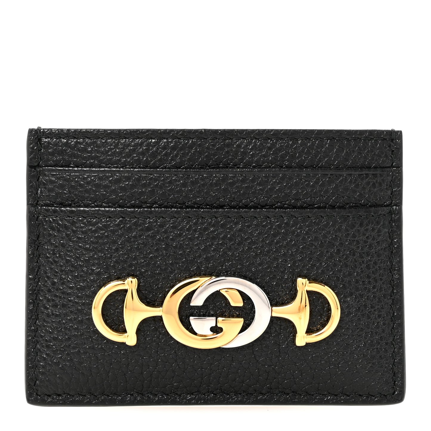 Grainy Calfskin Zumi Card Holder Black