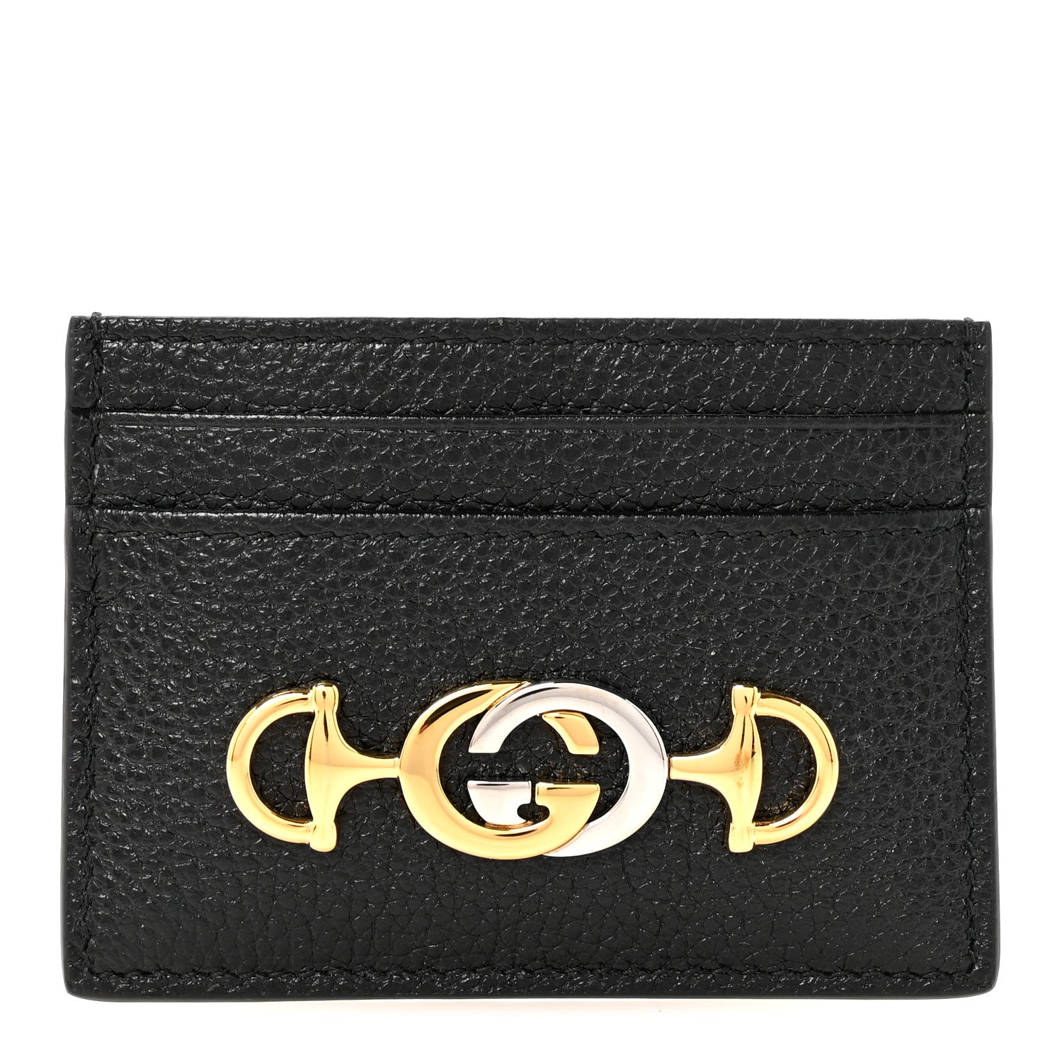 Gucci Grainy Calfskin Zumi Card Holder Black 1 of 7