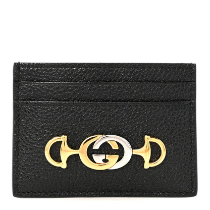 Gucci Grainy Calfskin Zumi Card Holder Black 1 of 7