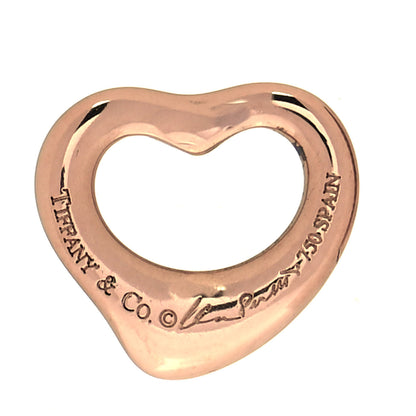Tiffany 18K Rose Gold 11mm Elsa Peretti Open Heart Pendant 2 of 3