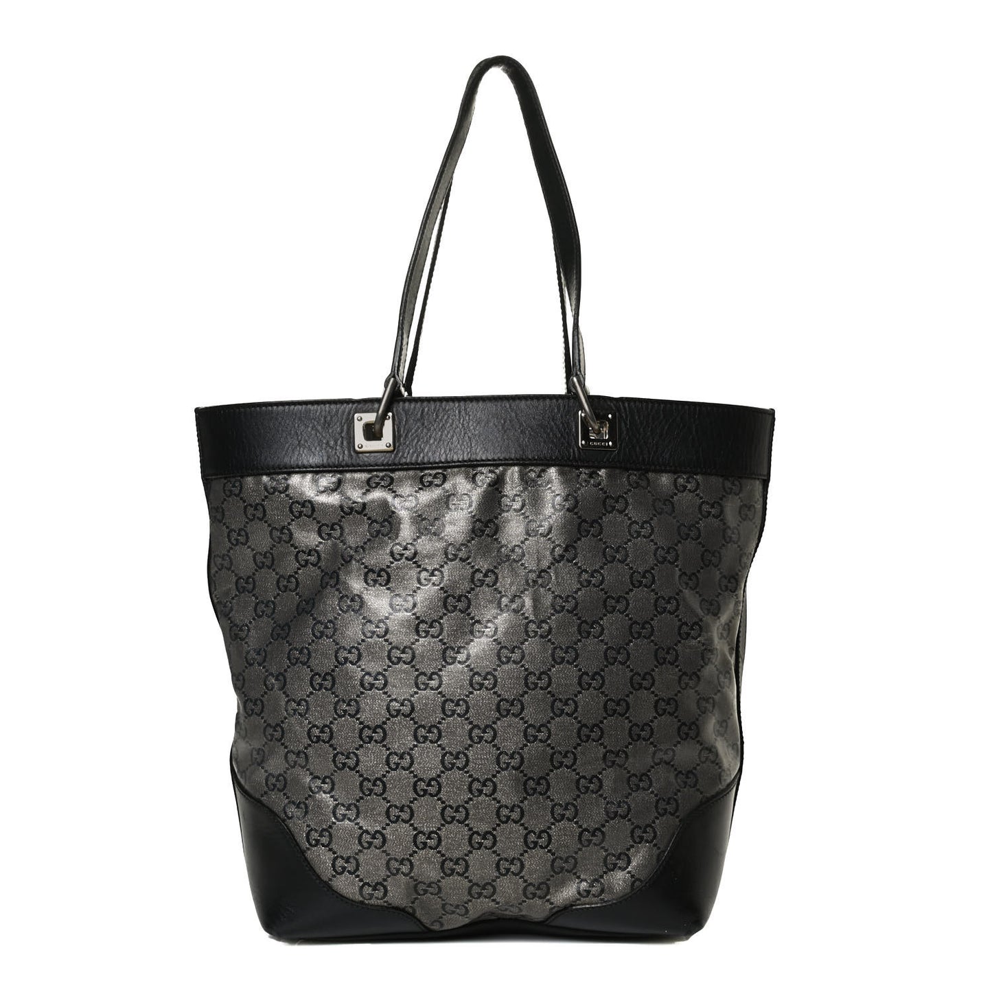 Crystal Monogram Bucket Tote Black