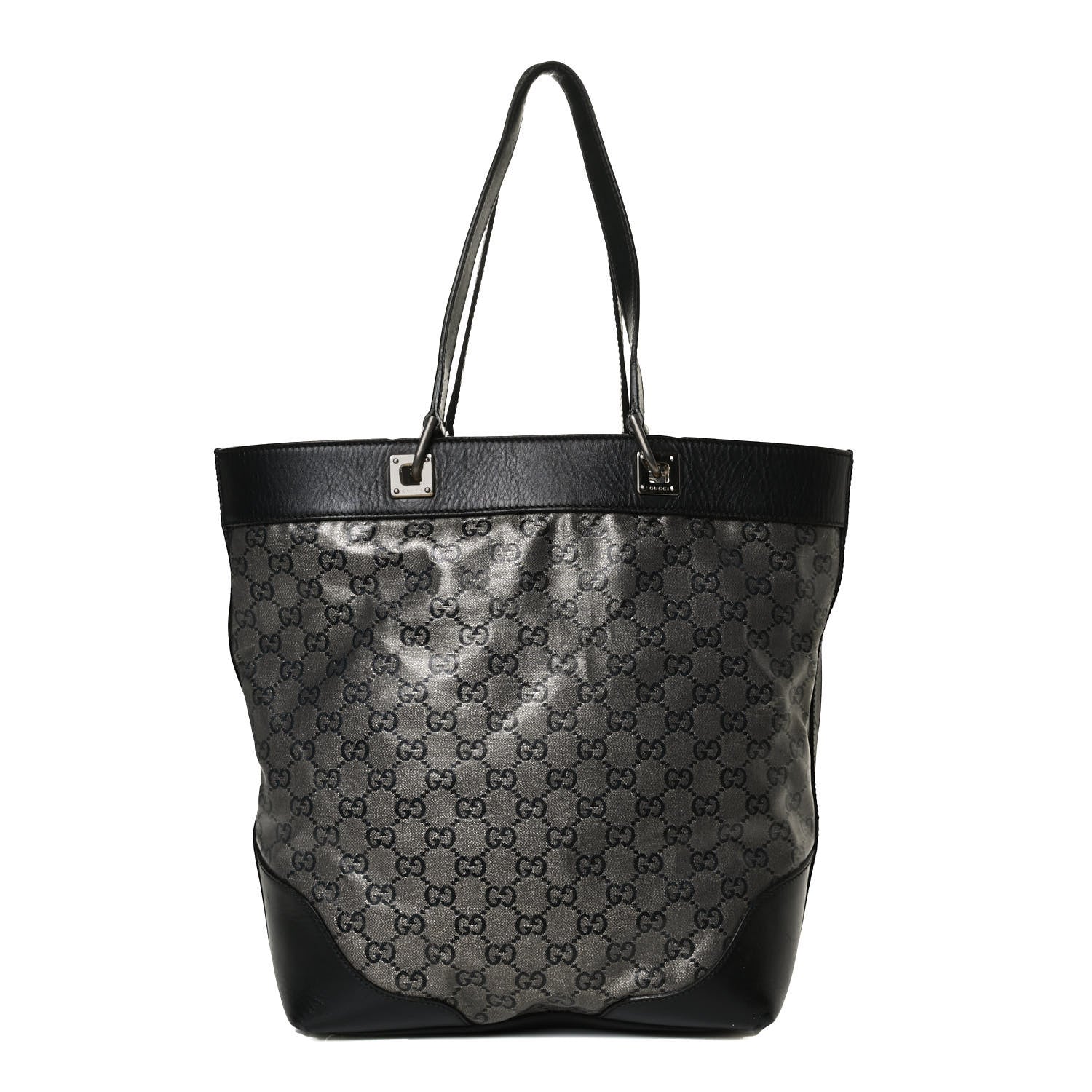 Gucci Crystal Monogram Bucket Tote Black 1 of 19
