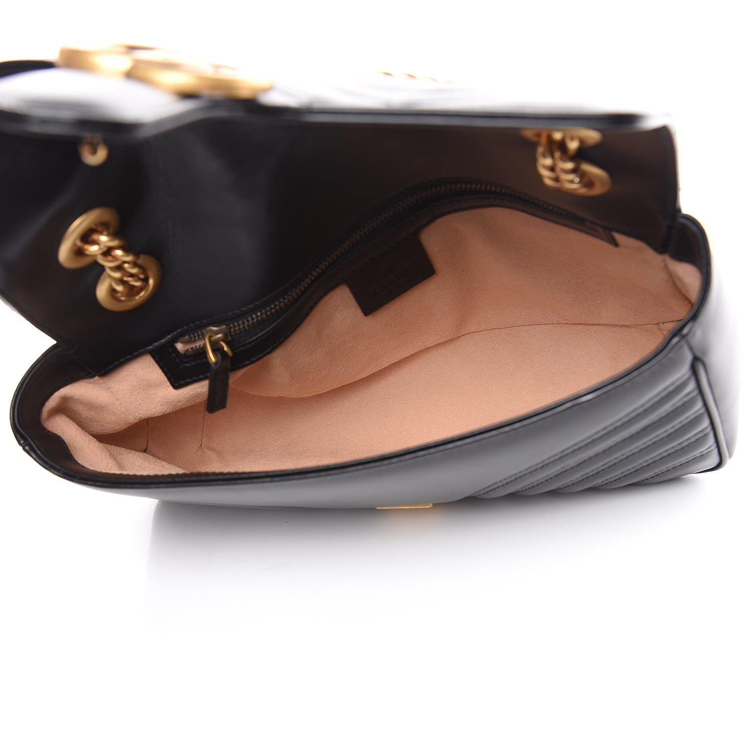 Gucci Calfskin Matelasse Small GG Marmont Shoulder Bag Black 5 of 9