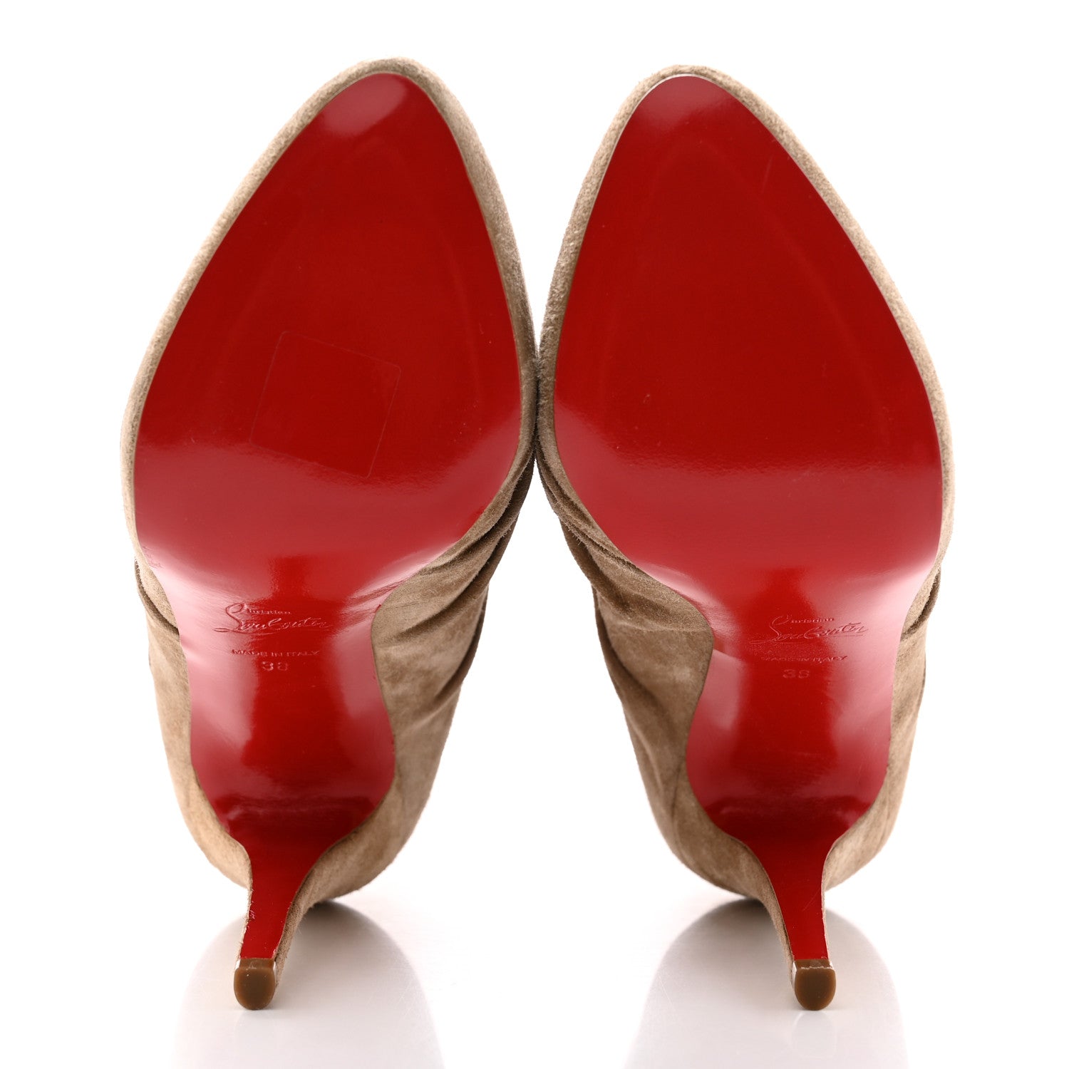 Christian Louboutin Veau Velours Piros 120 Boot 38 Naturale 5 of 11