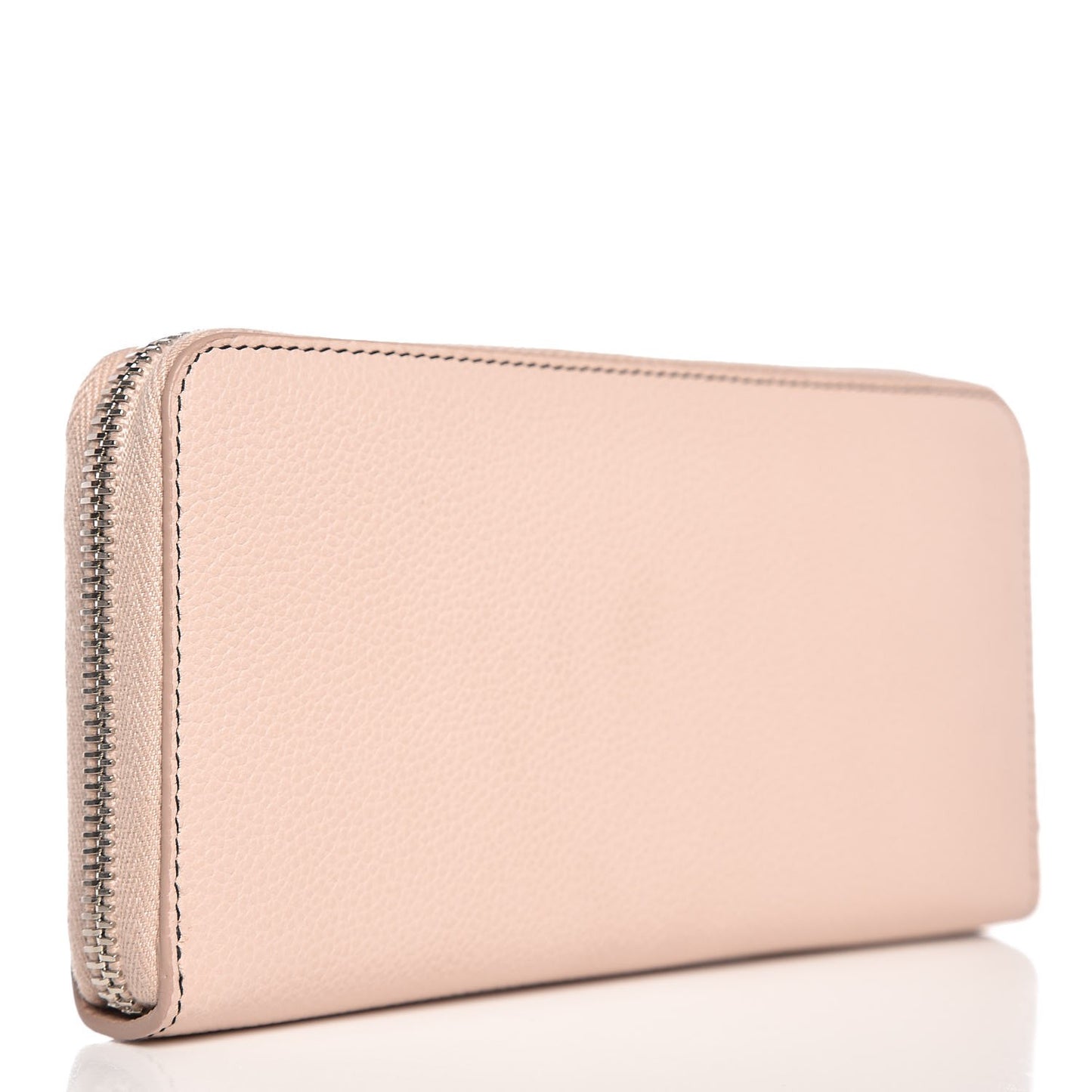 Grained Calfskin Rive Gauche Zip Around Wallet Pink