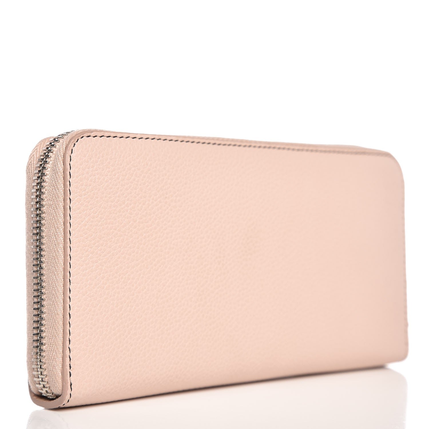 Saint Laurent Grained Calfskin Rive Gauche Zip Around Wallet Pink 3 of 7