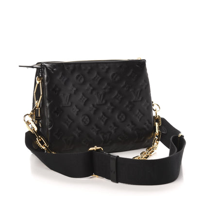 Louis Vuitton Lambskin Embossed Monogram Coussin PM Black 3 of 11