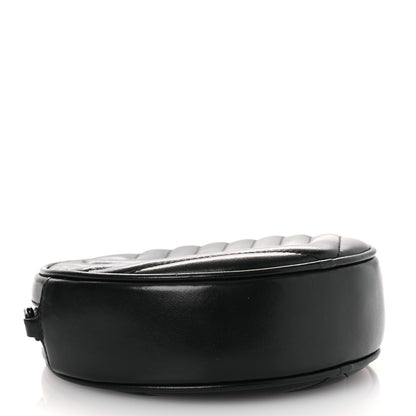 Saint Laurent Calfskin Matelasse Chevron Round Vinyle Camera Bag Black 4 of 13