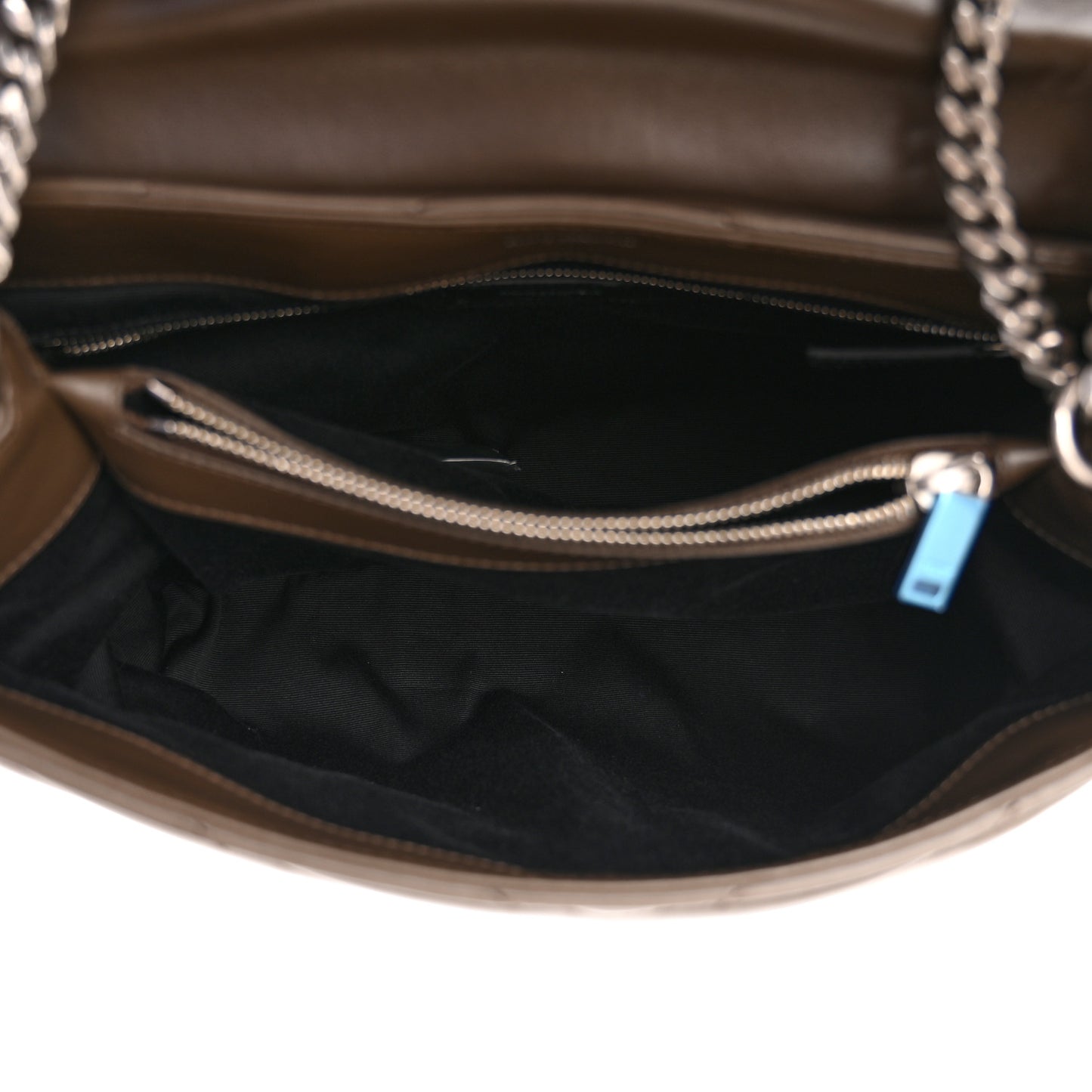 Calfskin Y Quilted Monogram Medium Loulou Chain Satchel Faggio