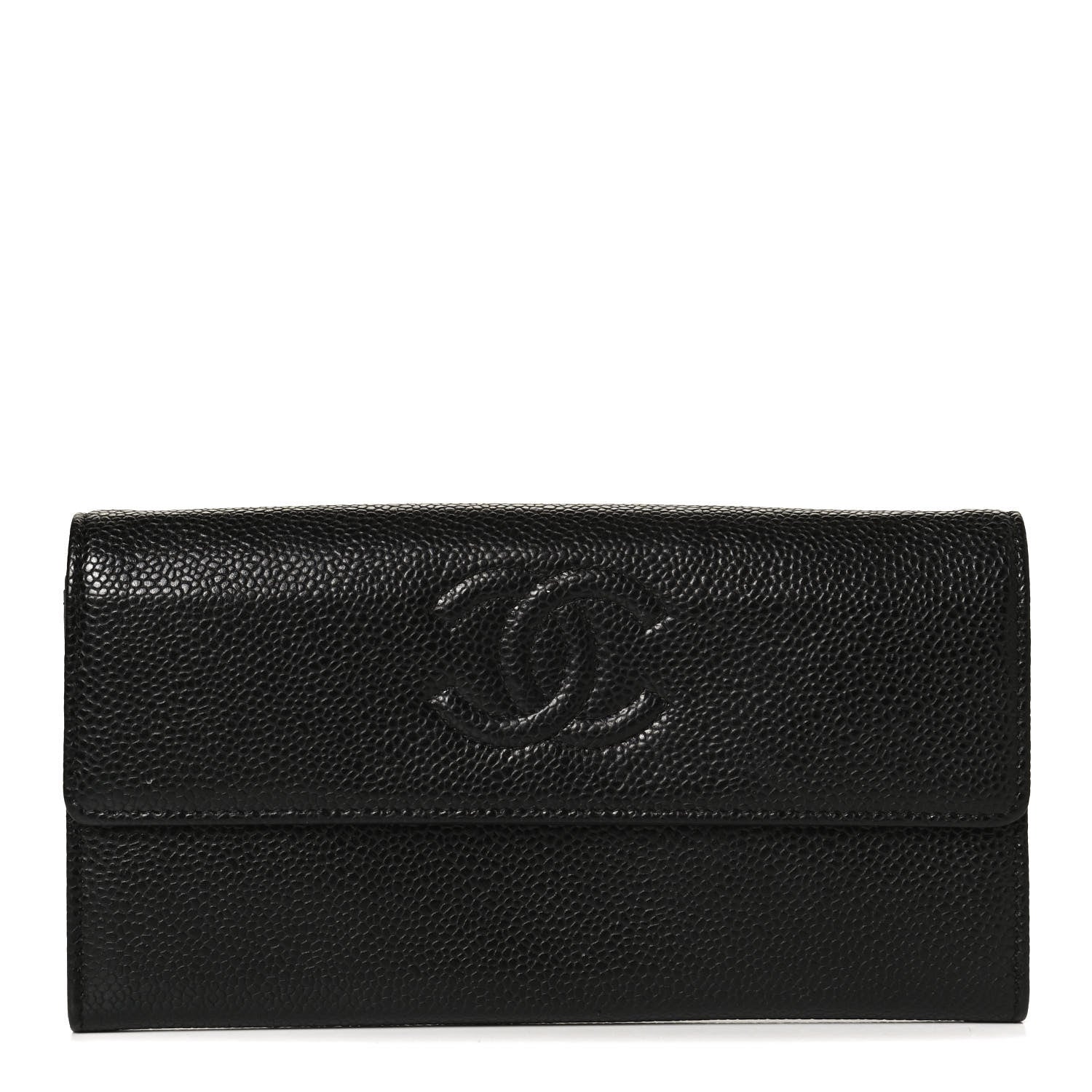 Chanel Caviar Timeless CC Large Gusset Flap Wallet Black 1 of 12